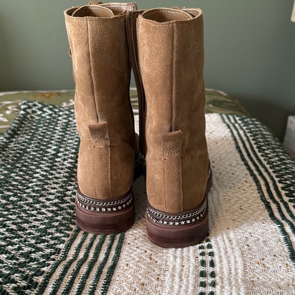 Vince Camuto Tan Lace-Up Women's Boots with embellishment - Picture 4 of 8